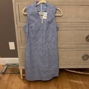 J. McLaughlin Navy Geometric Sleeveless Dress